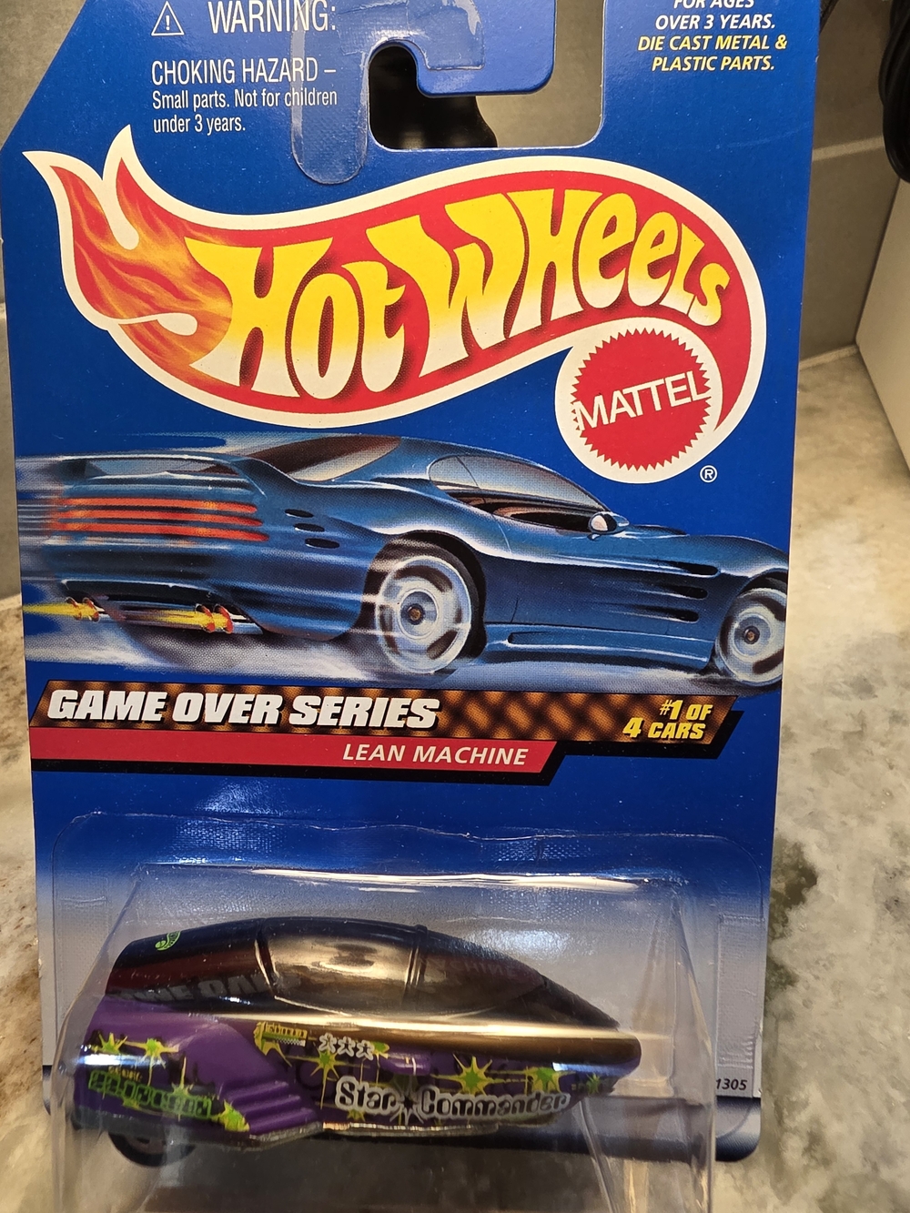 Mattel Hot Wheels Purple and Green Lean Machine - Star Commander